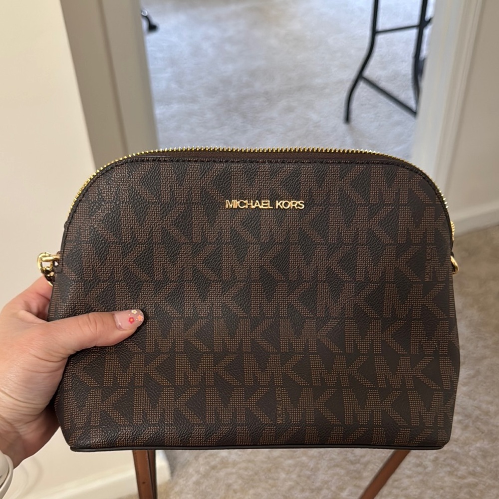 Michael Kors Dark Brown Monogram Shoulder Bag